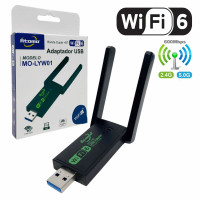 Adaptador de Rede Átomo, Wireless 2.4GHz e 5GHz, USB, Dual Band, MU-MIMO, Preto - MO-LYW01