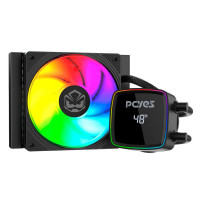 Water Cooler Gamer PCYes Duley Vulcan, ARGB, 120mm, Intel-AMD, Com Display, Controladora, Black - WCDLY120
