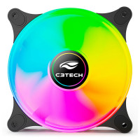 Cooler FAN C3Tech, 120mm, LED RGB, Silencioso, Molex 4P, Preto - F9-L160BKRGB