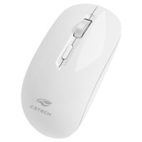 Mouse Sem Fio C3Tech, 1600 DPI, Bluetooth, Nano Receptor USB, Dual Mode, Branco  - M-BT80WH
