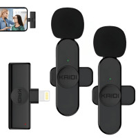 Microfone Sem Fio Lapela Kaidi, Lightning Para Smartphones, Preto - KMF6-A
