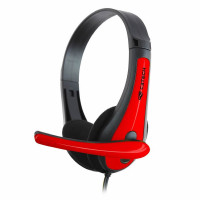 Fone Com Microfone Headset C3 Tech P2, Preto/Vermelho - PH-30BK
