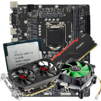 Kit Upgrade Processador 1200 Intel Core I3-10105 3.60GHZ, Placa Mãe Chipset H510 LGA 1200 DDR4, Memória 8GB DDR4, Placa De Vídeo PCYes RX 550 Radeon 4GB Dual GDDR5 128 BITS