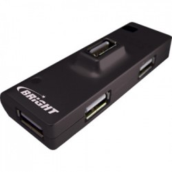 Hub USB Bright, 4 Portas, USB 2.0, Preto - 0059