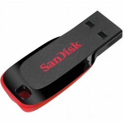 Pen Drive SanDisk 16GB  Cruzer Blade, Preto e Vermelho - SDCZ50-016G-B35