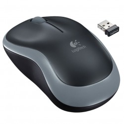 Mouse Sem Fio Logitech M185, 3 Botões, 1000DPI, USB, Cinza e Preto - 910-002225