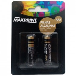 PILHA ALCALINA AAA COM 2 PILHAS 75635-8 - MAXPRINT