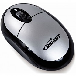 Mouse Bright Espanha, 800DPI, USB, Preto e Prata - 0107