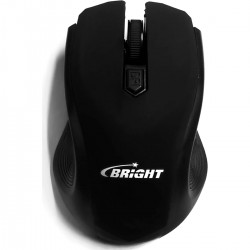 Mouse Bright Áustria, USB, Sem Fio, 4 Botões, Preto - 0053