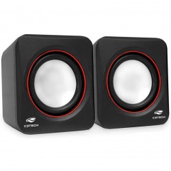 Caixa de Som C3Tech, USB Speaker 2.0, 3W RMS, Preto - SP-301BK