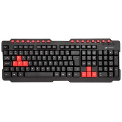 Teclado Gamer C3Tech, Multimídia, USB, Preto e Vermelho - KG-10BK