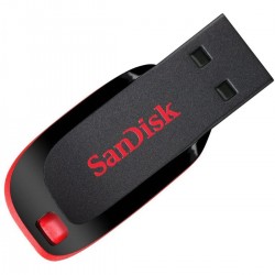 Pen Drive SanDisk 64GB Cruzer Blade, Preto e Vermelho - SDCZ50-064G-B35