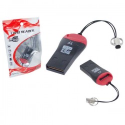Leitor de Micro Cartão SD M2 Dk-042 Blister Preto/Vermelho - LT0012