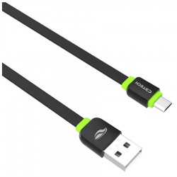 Cabo USB x Micro USB V8 C3Tech, 1 Metro, Preto/Verde - CB-100BK