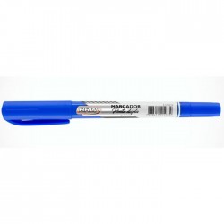 Marcador Ponta Dupla BRW, UND, 2.0MM e 0.4MM, Azul - CA5012