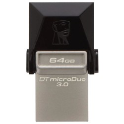 PEN DRIVE 64GB KINGSTON DATA TRAVELER MICRODUO USB/MICRO USB3.0 PRETO - DTDUO3/64GB 