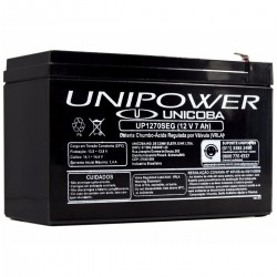 BATERIA SELADA 12V 7AH UP1270SEG PRETO - UNIPOWER