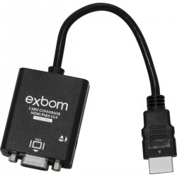 CABO CONVERSOR HDMI MACHO PARA VGA FÊMEA PARA PC PS3 PROJETOR ÁUDIO CO-01 PRETO - GENERICO