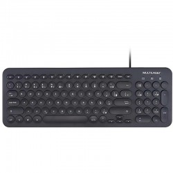 Teclado Multimídia Multilaser, USB, Teclas Redondas, Preto - TC234