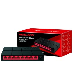 Switch Mercusys 8 Portas 10/100/1000MBPS Gigabit Soho, Preto - MS108G