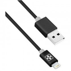 CABO DE DADOS PARA IPHONE USB LIGHTNING 2A 8P 1 METRO PRETO LED MM487 - MAISMANIA