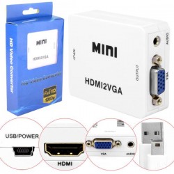 Adaptador Conversor HDMI Para VGA Com Saída de Áudio, Branco, AD0383 CO-31 - AD0383KP