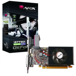 Placa de Vídeo Afox GT 730, NVIDIA GeForce 2GB, DDR3, 128Bit, Low Profile, VGA HMI DVI - AF730-2048D3L6