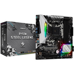 Placa Mãe ASRock B450M Steel Legend, AMD AM4, DDR4, USB 3.1 Tipo C, mATX, HDMI - 90-MXB9Y0-A0BAYZ