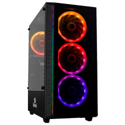 Gabinete Gamer Redragon Grapple, Mid Tower, RGB, Lateral em Vidro, Sem Fonte, Sem Fan, Preto - GC-607BK