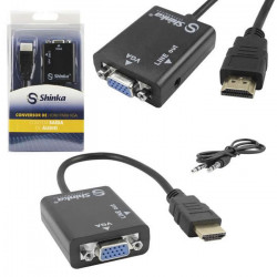 Cabo Conversor HDMI Para VGA Fêmea 1 Saída De Áudio 24 Centimetros Shinka HD-V HD-V - CB0109SK