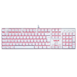 Teclado Mecânico Gamer Redragon Mitra K551W, LED Vermelho, Switch MK2 Black, Branco - K551W (BLACK)