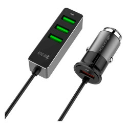 Carregador Veicular C3Tech, Com 4 USB Quick Charge 3.0, Preto - UCV-Q430BK