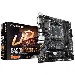 Placa Mãe Gigabyte B450M DS3H V2, AMD AM4, DDR4, USB 3.0, DVI HDMI