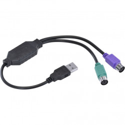 Cabo Adaptador PS2 Fêmea x USB Macho Vinik USBPS-2, 30cm, Preto - 25550