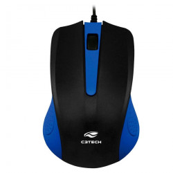 Mouse C3Tech, USB, 3 Botões, 1000DPI, Preto e Azul - MS-20BL