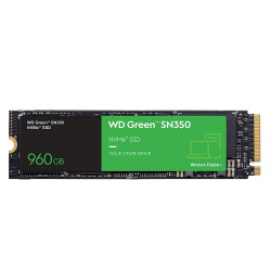 SSD WD Green SN350, 960GB, PCIe, M.2 NVMe, Leitura 2400MB/s,  Gravação 1900MB/s - WDS960G2G0C
