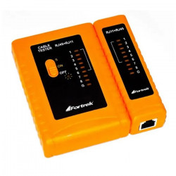 Testador de Cabo de Rede Fortrek, RJ11 e RJ45, Amarelo - TCF101
