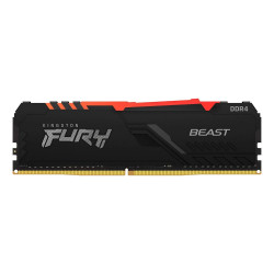 Memória Kingston Fury Beast, RGB, 8GB, 3200MHz, DDR4, CL16, Preto - KF432C16BBA/8