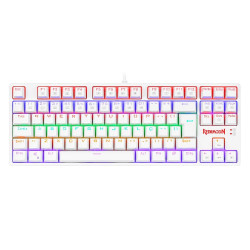 Teclado Mecânico Gamer Redragon Daksa, Rainbow, Switch Azul Removíveis, ABNT2, Branco - K576W-R (PT-BLUE)