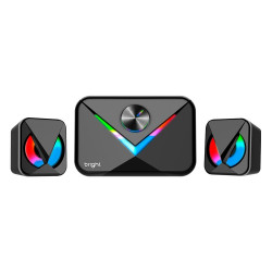 Caixa De Som Gamer Bright Multimídia Speaker, LED, RGB, USB, 11W, Preto - CX004