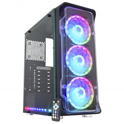 Gabinete Gamer K-Mex Skytrooper, CG-01FF, Lateral em Vidro, 3 Fans, Fita LED, Preto - CG01FFRH0010B0X