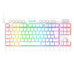 Teclado Mecânico Gamer Redragon Horus TKL, RGB, Switch Blue, ABNT2, Branco - K622W-RGB (PT-BLUE)