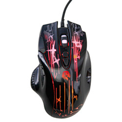 Mouse Gamer Hayom MU2905, 8 Botões, 2400DPI, Com Led, USB, Preto - MU-2905