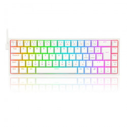 Teclado Mecânico Gamer Redragon Castor RGB, Switch Blue Removíveis, ABNT2, Branco - K631W-RGB (PT-BLUE)