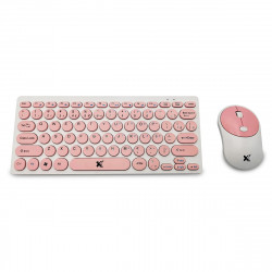 Kit Teclado e Mouse Sem Fio Maxprint Freestyle V2, 2.4GHz, USB, Branco e Rosa - 60000093