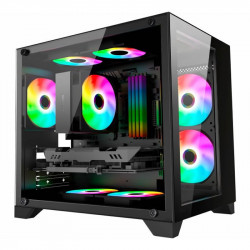 Gabinete Gamer K-Mex Space Z, CG-01AD, Lateral e Frontal em Vidro Temperado, Sem Fonte, Sem Fan, Preto - CG01ADRH001CBOX