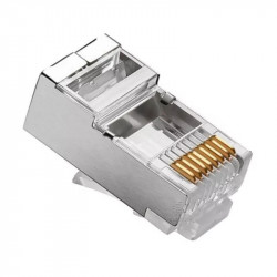 Conector RJ45 CAT5E 8 Vias Blindado Modular PLUG 8X8 - 062-0047