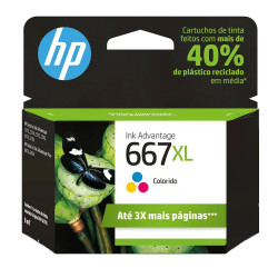 Cartucho HP 667XL Colorido, Ink Advantage Original - 3YM80AB