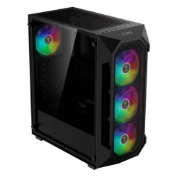 Gabinete Gamer Gamdias AURA GC1 Elite, Mid Tower, RGB, Com 4 Fans, Vidro Temperado, Sem Fonte, Preto - Aura GC1 Elite