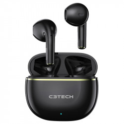 Fone de Ouvido C3Tech Sportybuds, Bluetooth 5.1, Preto - EP-TWS-30BK